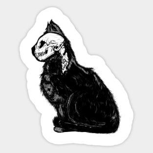 Kitty Cat Skull Sticker